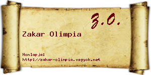 Zakar Olimpia névjegykártya